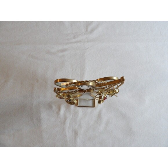 Vintage White Gold Stained Glass Suncatcher Angel Chain Hearts 8.75" READ - Picture 7 of 10